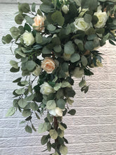 Eucalyptus and Roses Flower Arch Arrangement, Wedding Arch Swag Decor